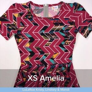 LuLaRoe Amelia Dress with Bold Geometric Patterns